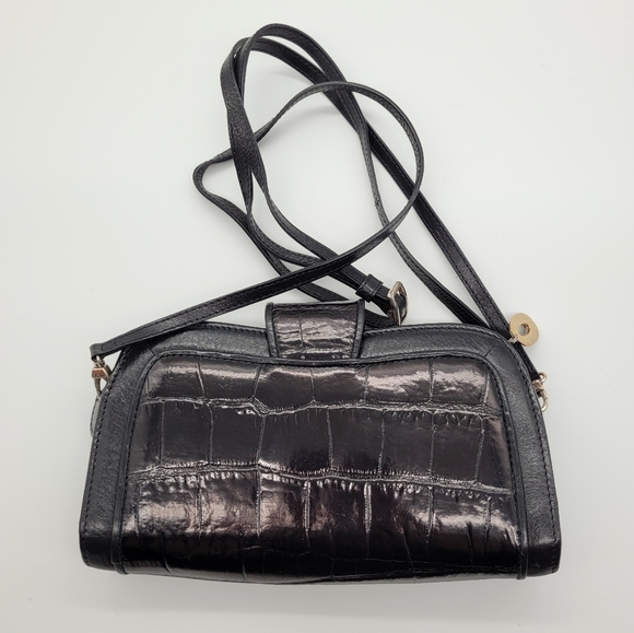 BRIGHTON | Sensation croc embossed leather clutch wallet with shoulder strap - Picture 4 of 15